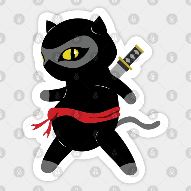 Ninja Cat Sticker by The Toku Verse